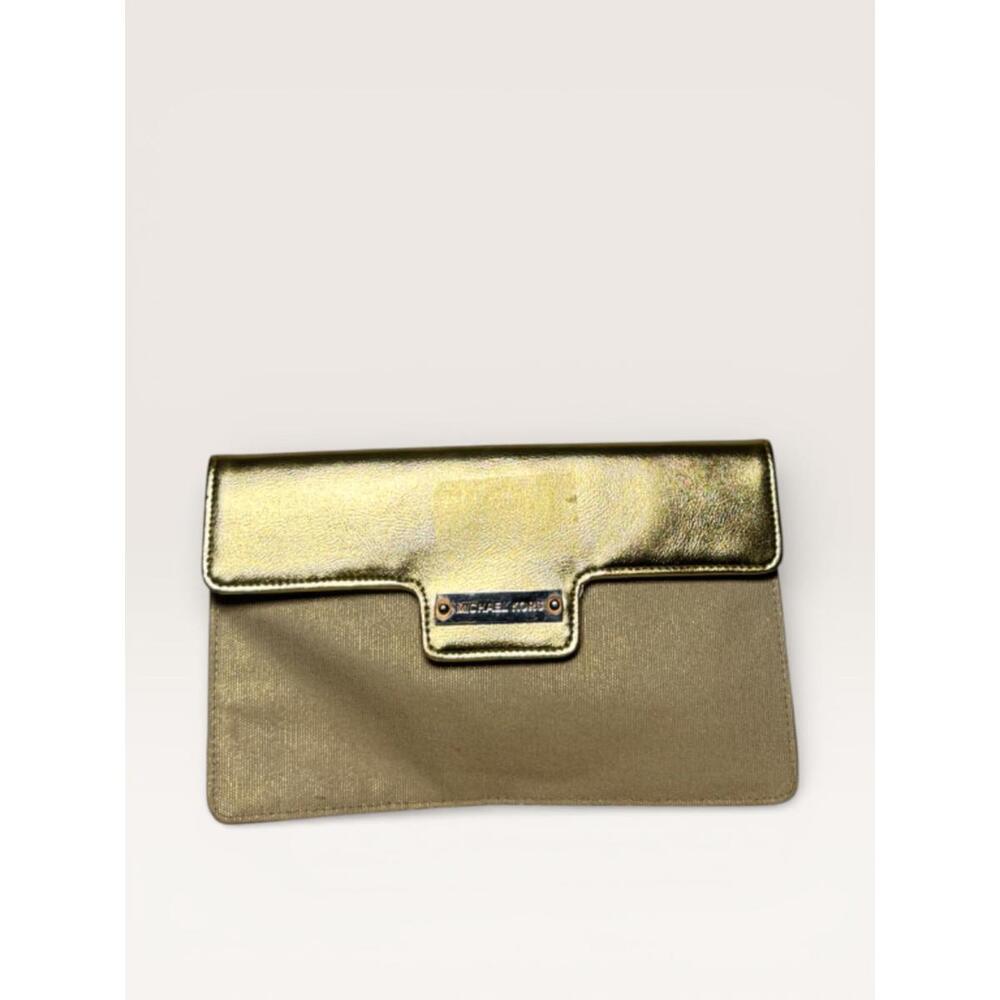 Michael Kors Gold Metallic Clutch Envelope Purse